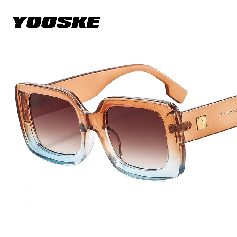 YOOSKE Gradient Square Sunglasses Women Vintage Oversized Sun Glasses Men Brand  Designer Trend Ladies Luxury Eyeglasses Outdoor - AliExpress