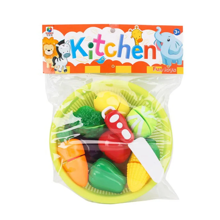 

Children Play House Toys Plastic Tableware Set Plastic Tableware Food Toy Slicer shu cai shai Set