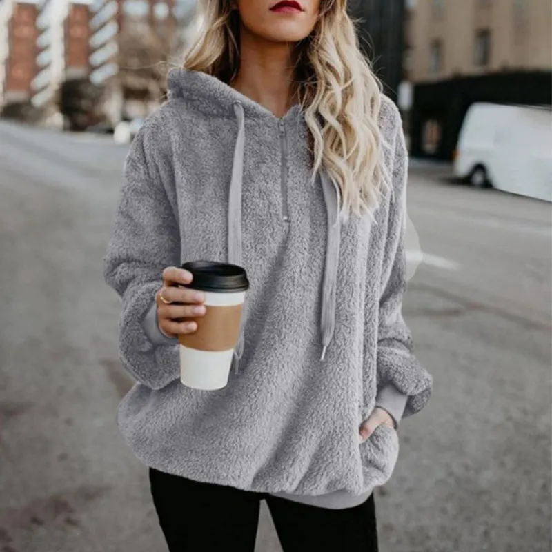  Oversized hoodies women coats 2019 new autumn winter coat women solid women sweatshirts coats femal