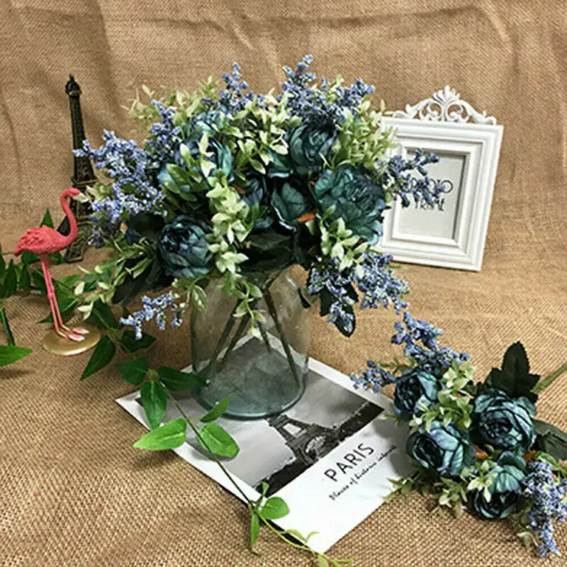 Искусственный букет домашний цветочный свадебный садовый декор Шелковый цветок Свадебная гортензия