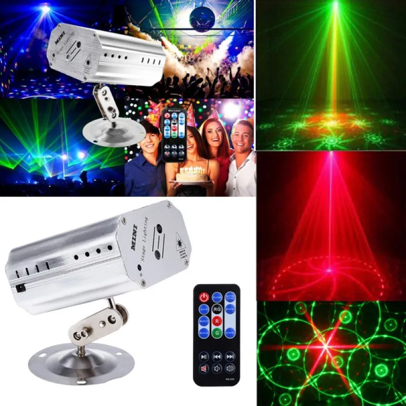 24 Modes LED Disco Party Light Red green Laser Projector Lamp Stage