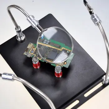 

2020 New Magnetic Circuit Board Holder Helping Hands Soldering Third Hand with Magnifier