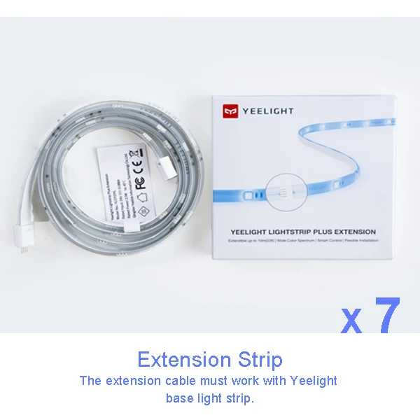 7 extension strips Xiaomi Yeelight световая полоса плюс умный светодиодный Светлая повязка Расширительная версия пульт дистанционного управления работа с HomeKit MIJIA умный дом приложение - Цвет: 7 extension strips