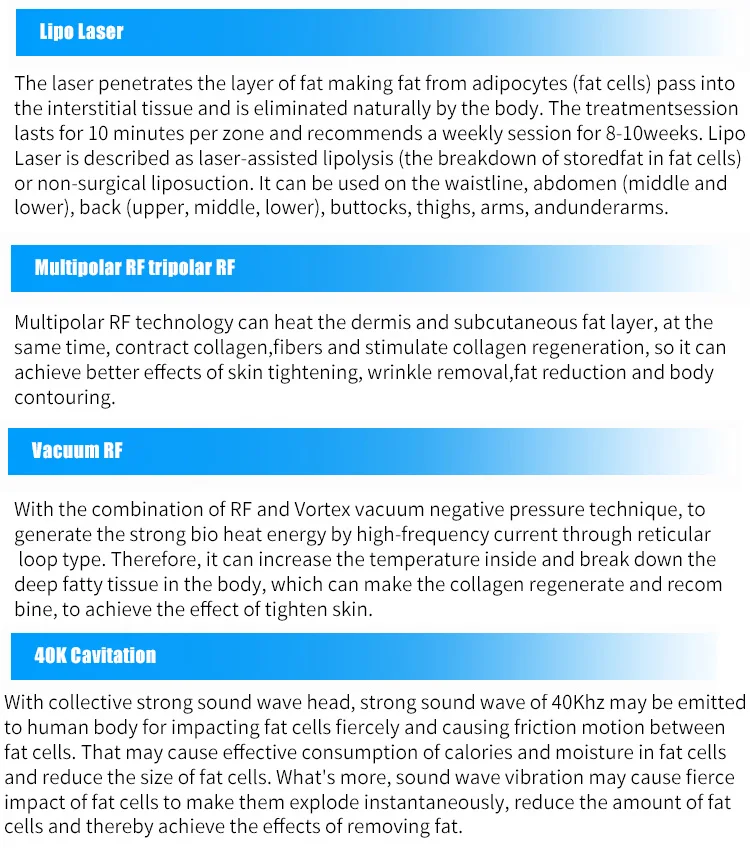 6в1 ультразвуковая липосакция 40 к кавитационный вакуумный мультиполярный биполярный радиочастотный лазер для похудения радиочастотный прибор для ухода за телом