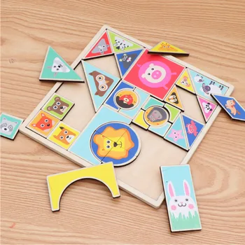 

Kids Wooden Puzzle Toys 31 Slice 3D Cartoon Animals Early Cognitive Development Baby Jigsaw Puzzle Multiple Shapes Cute Smooth Variety Tangram Jigsaw Board Children Educational Games Toys Gift High Quality Hot Sell