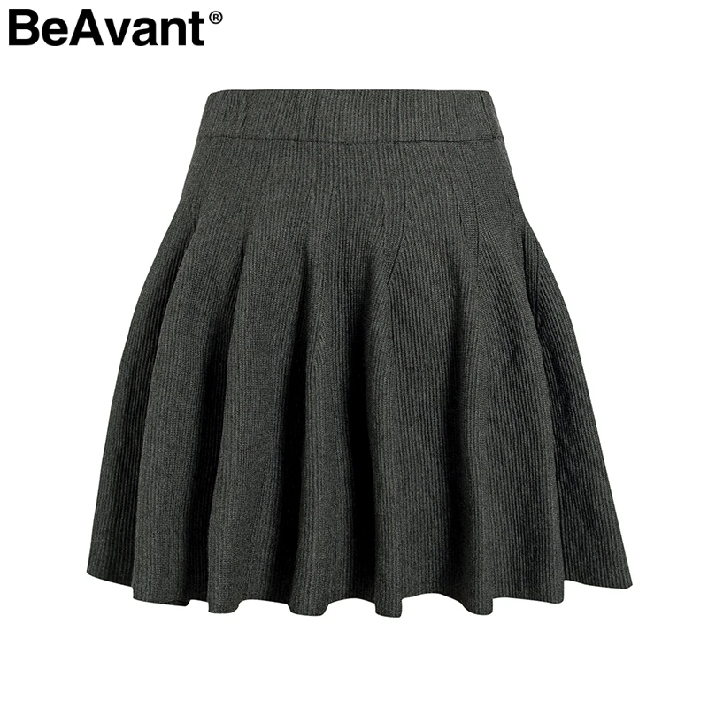 BeAvant мини-юбка трапециевидной формы с оборками и оборками, Повседневная Уличная Женская юбка с высокой талией, осенняя модная женская юбка