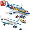 463Pcs City Airport Airbus Aircraft Airplane Plane Brinquedos Avion Model Building Blocks Bricks Educational Toys for Children 4