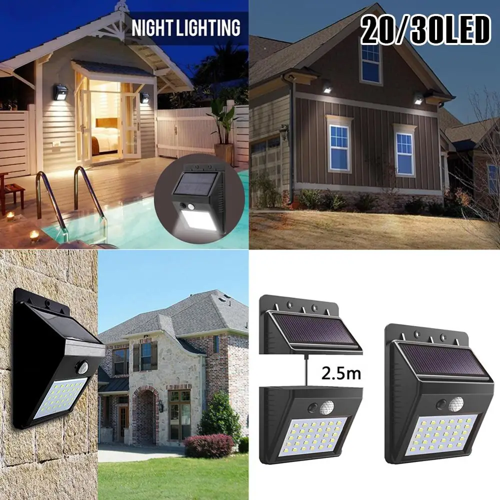 20/30 LED Solar Light Outdoor Led Solar Lamp Motion Sensor Wall Light Waterproof Solar Powered Sunlight for Garden Decoration