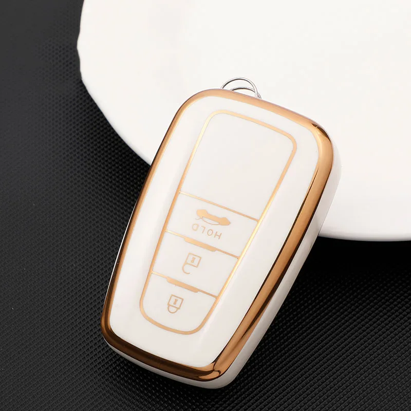 TPU copertura chiave dell'automobile 2 3 caso pulsante per Toyota Camry CHR CH-R Prius Corolla RAV4 Prado 2017 2018 2019 portachiavi senza chiave - H159890802a0145f0810617fcd4f249d8l