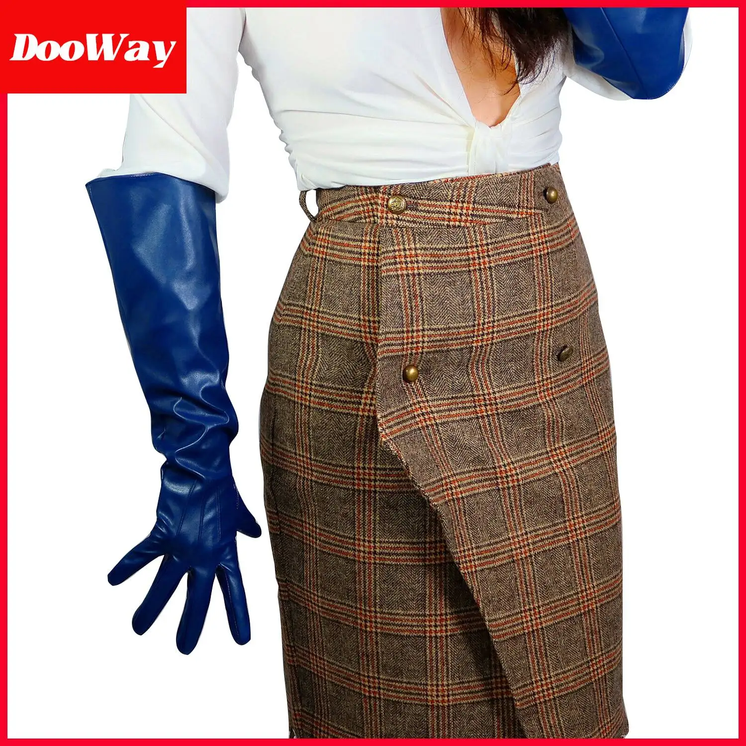 DooWay Women's Long Evening Gloves Faux 