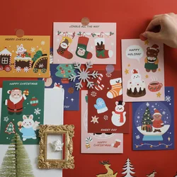 Cartes décoratives de joyeux noël, autocollants muraux Kawaii, carte postale de bénédiction, accessoires Photo, décoration de la maison, 30 feuilles 