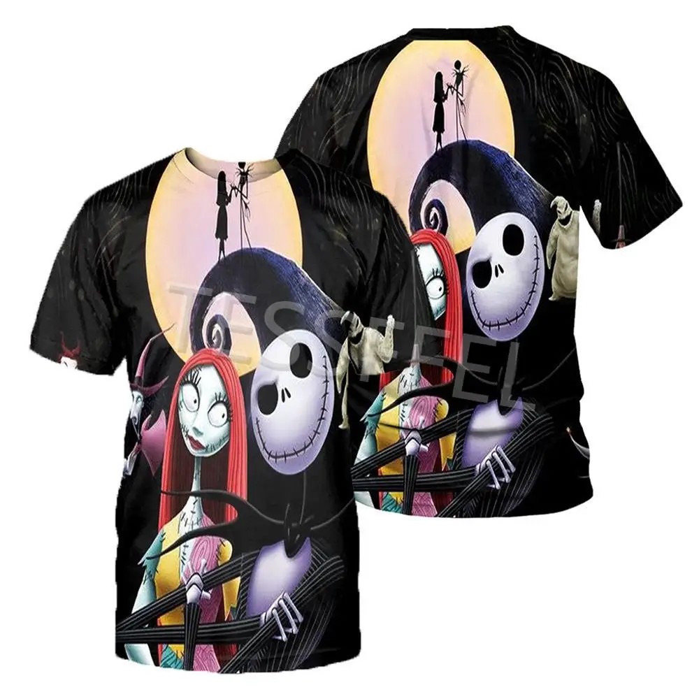 

Tessffel The Nightmare Before Christmas Halloween Party 3D Printed Summer T-shirt Harajuku Street Unisex Clothing No.4