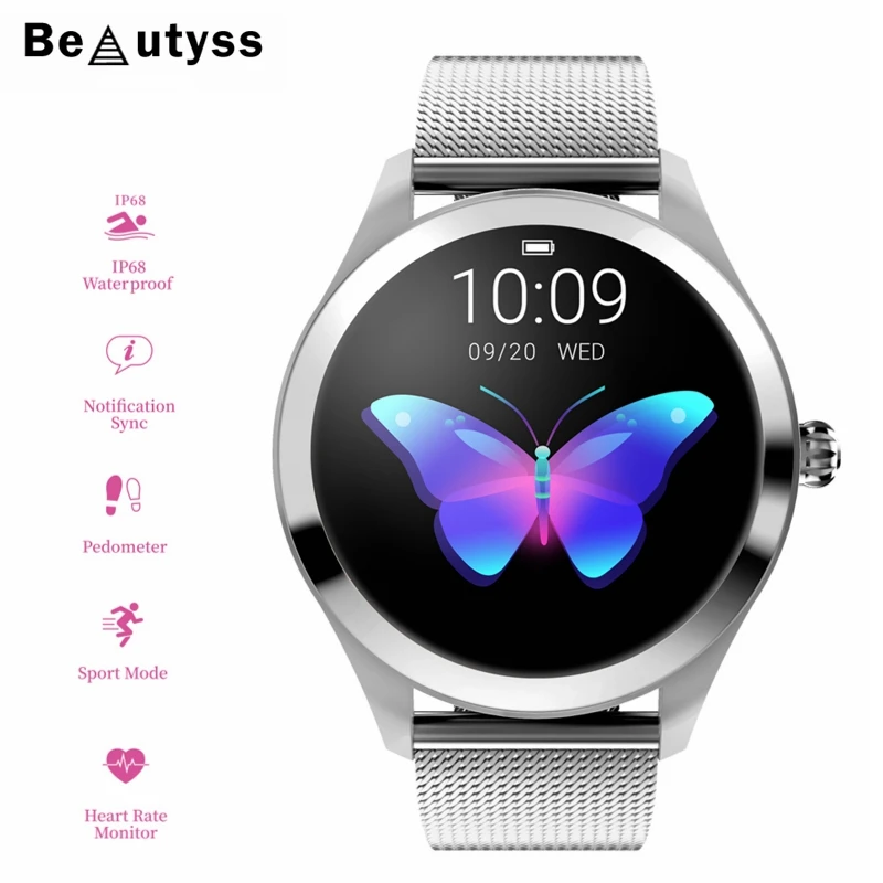 Beautyss KW10 Smart Watch Women IP68 Waterproof Heart Rate Monitoring Bluetooth For Android IOS Fitness Bracelet Smartwatch | Электроника