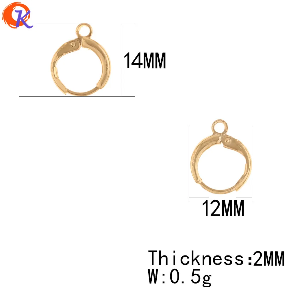 Cordial Design 100Pcs 12*14MM Jewelry Accessories/DIY Earrings Hooks/Genuine Gold Plating/Round Shape/Hand Made/Earring Findings 5 EAAC-186731-3