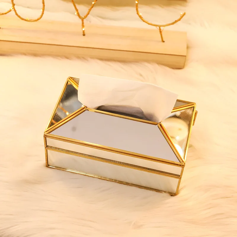 Европейский стиль металлическое зеркало коробка ткани Ресторан Кухня Вынимаемые салфетки держатель для салфеток домашний декор Boite Lingette - Цвет: Mirror
