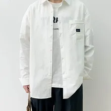 Брендовые повседневные рубашки для мужчин, новинка, осенняя Весенняя рубашка с длинным рукавом, Мужская модная хлопковая Однотонная рубашка 5 цветов, Мужская Уличная рубашка Y