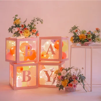 

Baby Transparent Box Storage Balloon Baby Shower Decorations 1st Birthday Party Decorations Kids Baby Shower Boy Girl Gifts