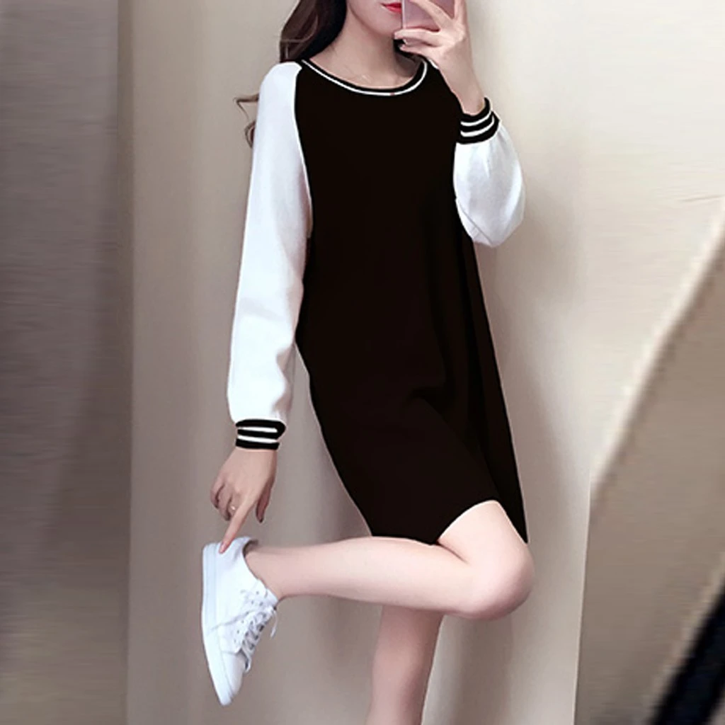 ladies black knitted dress
