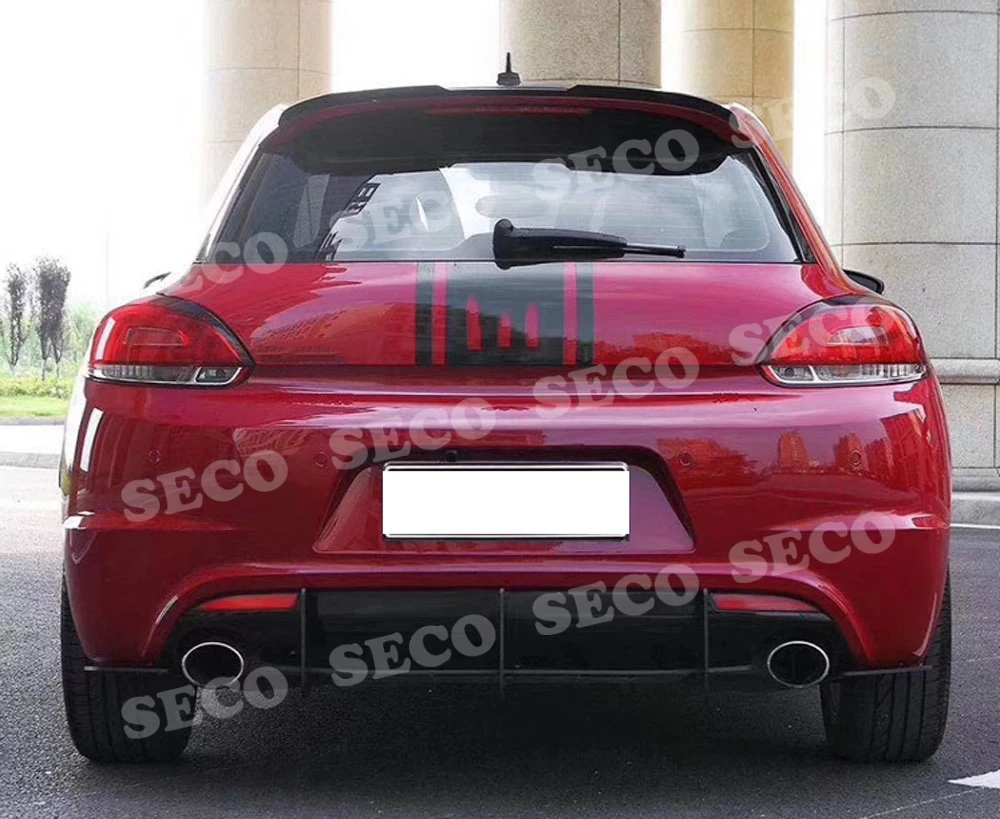 Для Volkswagen VW Scirocco R 2009- ABS задний диффузор для губ оградительная Защита Крышки плавники Акула Стиль задний Hugger автомобильный Стайлинг