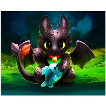 

Cross Stitch DIY Painting 5D Lovely Dragon Diamond Home Decor Mosaic Picture Embroidery Pattern Full Round Drill Wall Sticker