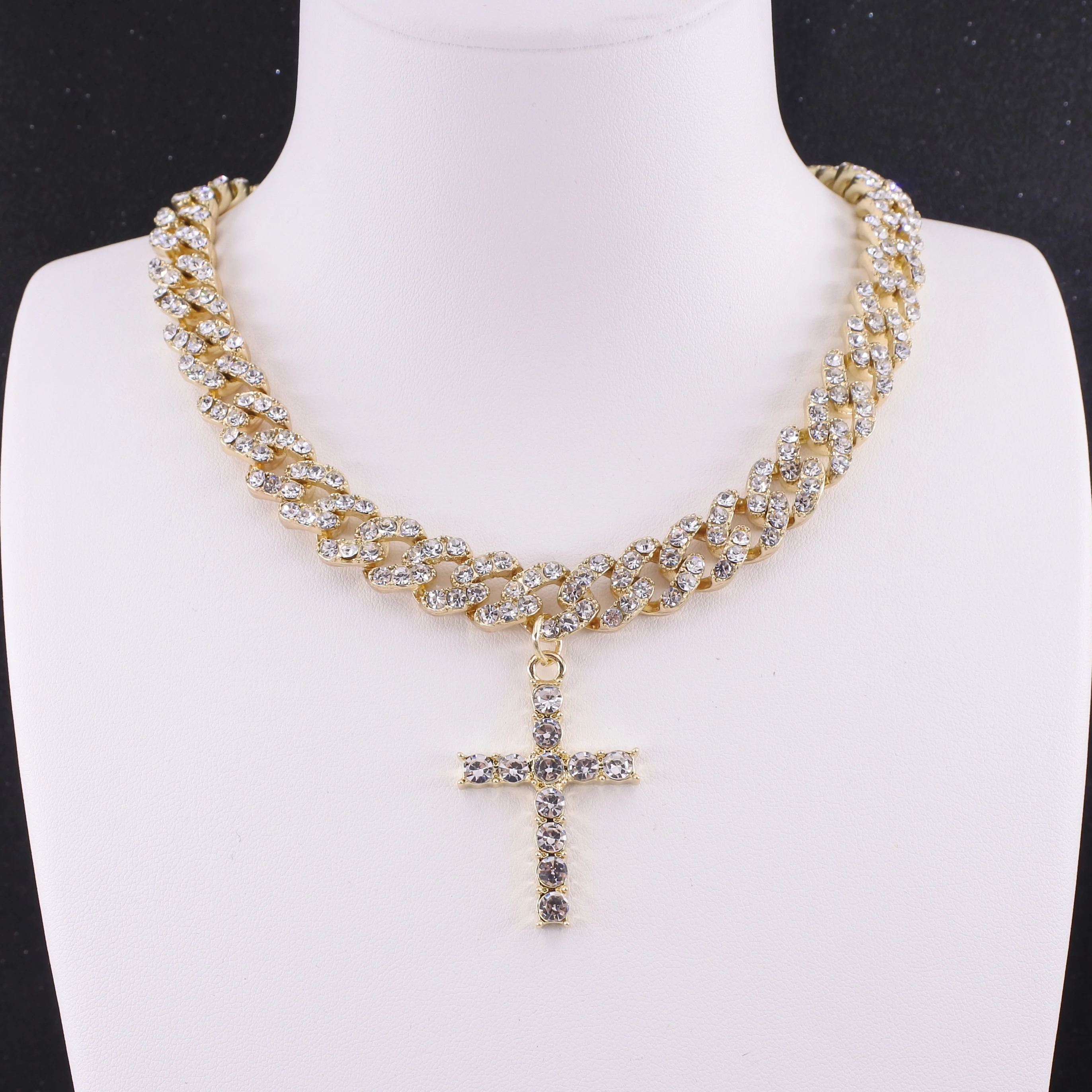 Cross pendant 10mm hip hop miami cuban 