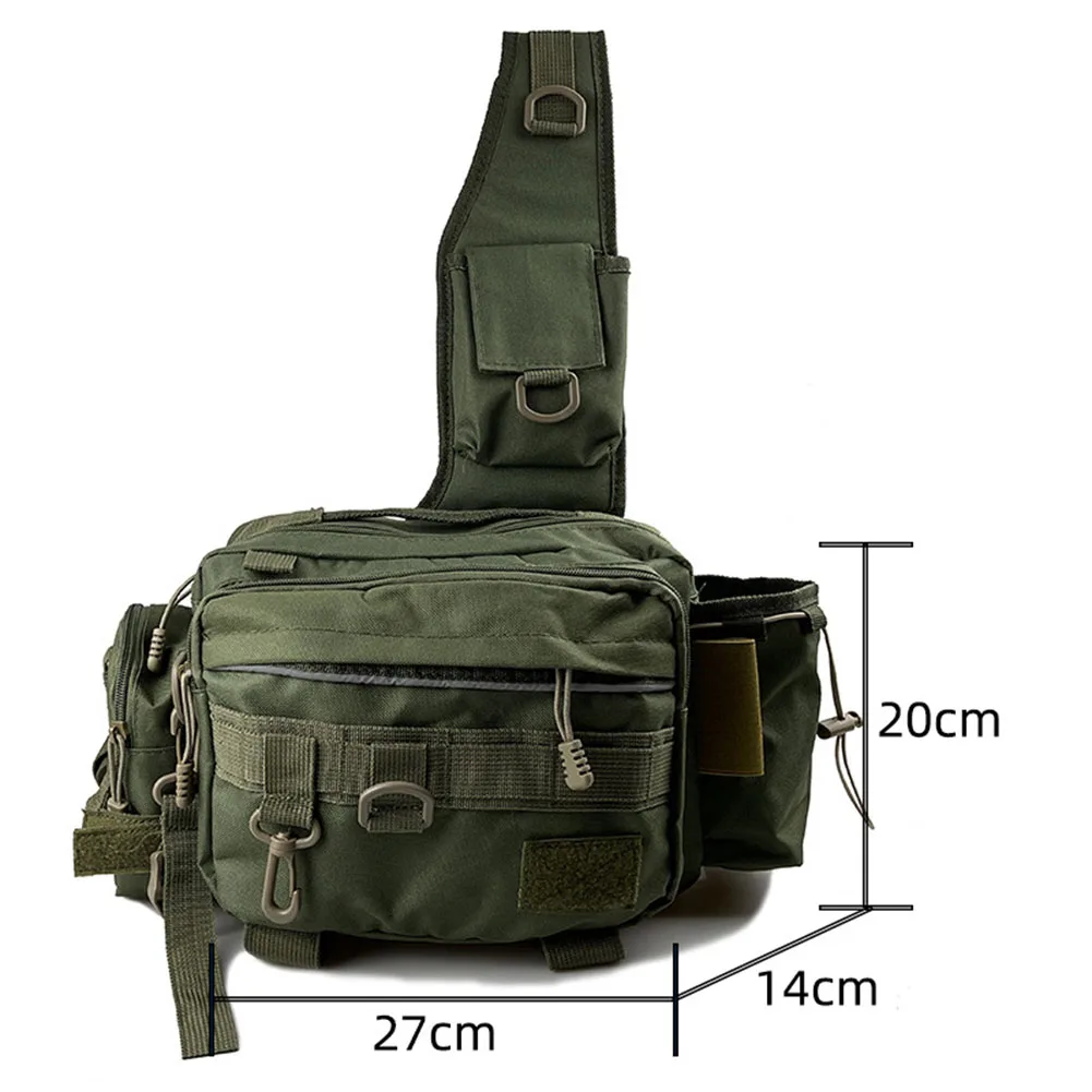 Multifunctional Fishing Tackle Bags Camping Hunting Fanny Pack Shoulder  Crossbody Bags with Adjustable Belt Fishing Storage Bags