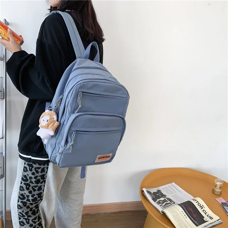 Kawaii Nylon Pastel Large College Backpack - Limited Edition