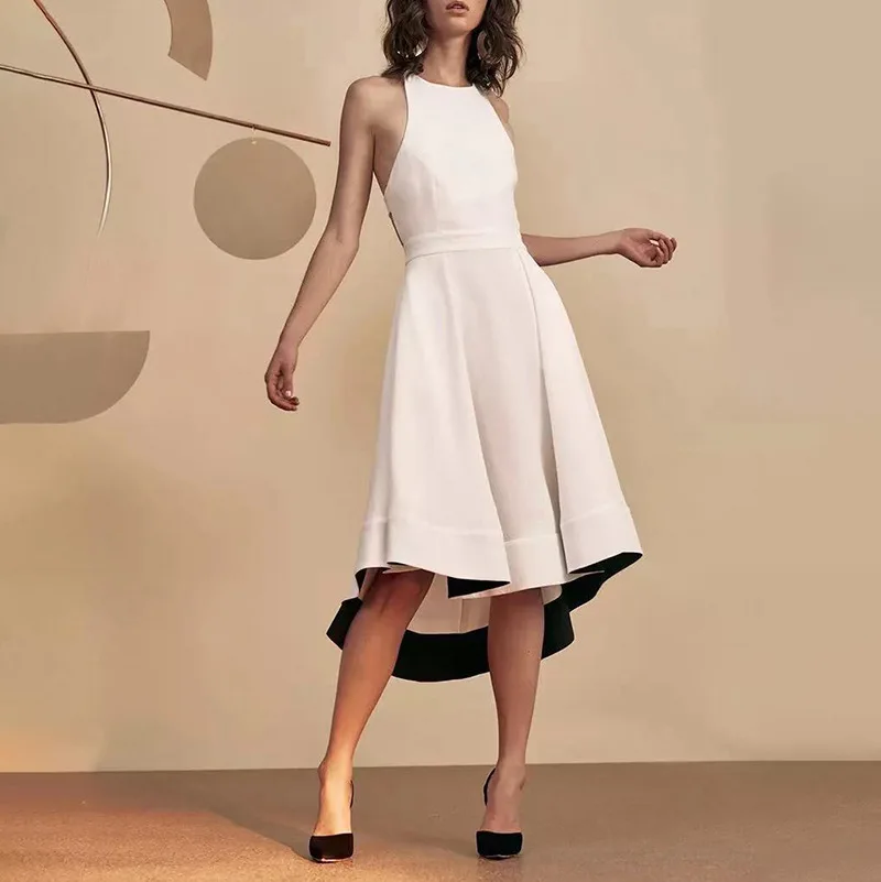 

Australia Popular Brand Elegant Debutante-Style 2020 Early Spring New Style Fashion Backless Bow Irregular Dress Women's Fashion