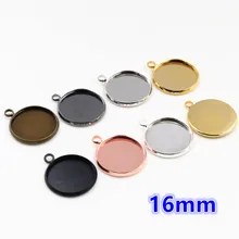 16 мм 20шт латунный материал 7 цветов с покрытием Камея установочная база кабошон установочный разъем высокое качество