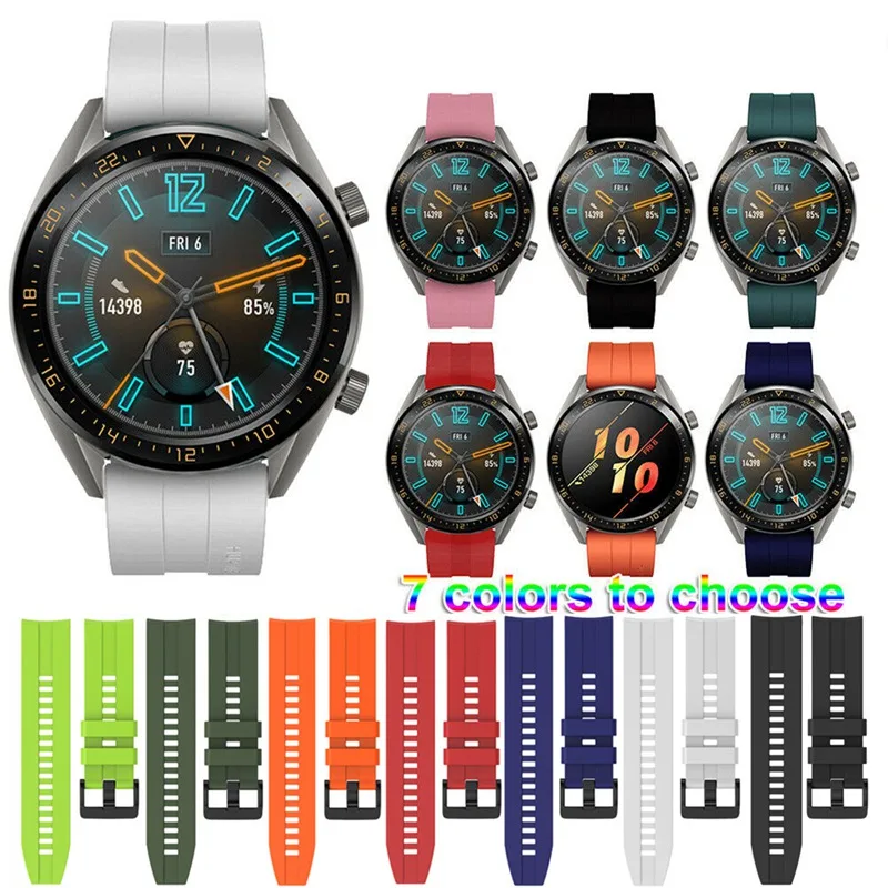 22 мм ремешок для huawei Watch GT силиконовые ремешки для часов для Honor часы Волшебная замена Браслет ремешок Смарт часы аксессуар