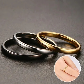 

Tungsten Women Rings Gold Color Wedding Bands Rings for Women Trendy Finger Rings Black Tungsten Carbide Minimalist Jewelry