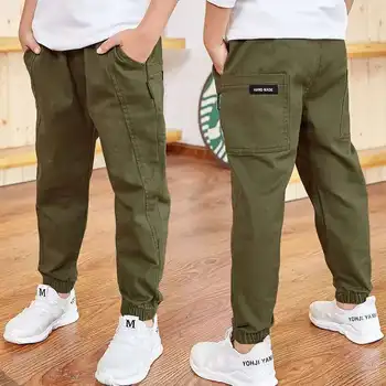 

INS hot baby boys pants 4-13 years old 100-160cm high cotton Korean casual children spring and autumn trousers large pockets