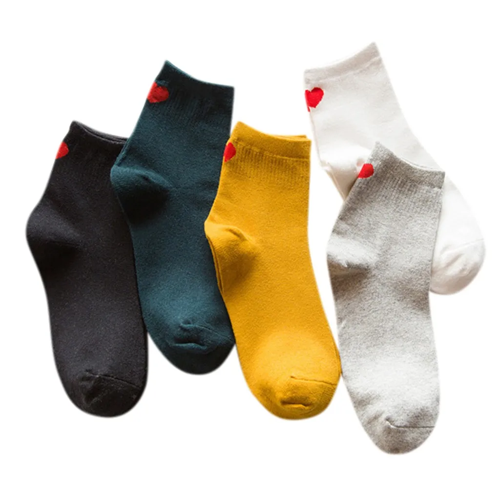 Модные женские носки; Новинка года; сезон весна; хлопковые короткие носки для девочек; Новинка; модные повседневные забавные носки с сердечками; chaussette femme;# D