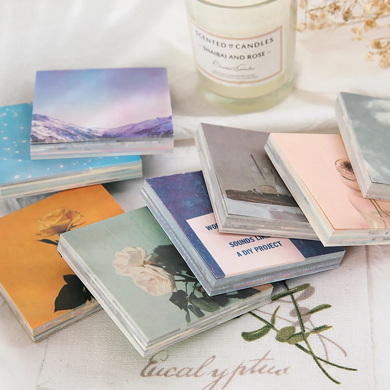 

8PCS/LOT ins scenery and shadow series sticky n times stickers memo pad