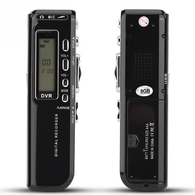 

LED Digital HD Clean denoise Voice Professional Recorder 8GB Recording Pen WAV Mp3 Player Recorders with speaker Dictaphone