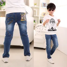 Детская одежда; Новинка года; стильные джинсовые брюки для мальчиков; сезон весна-осень; брюки для больших мальчиков; модные обтягивающие модели в Корейском стиле