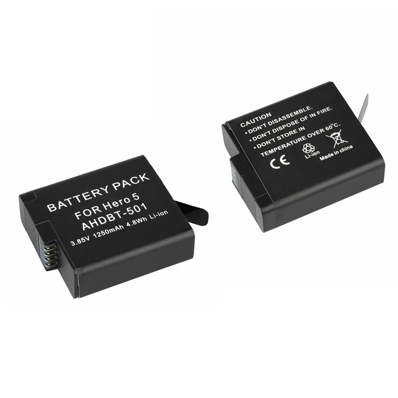 Двойной USB порт двойное зарядное устройство+ Go Pro AHDPT-501 литий-ионный аккумулятор для GoPro Hero 8 7 6 5 черный аксессуары для экшн-камеры
