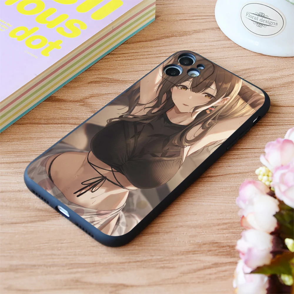 

For iPhone Anime Arms Up Girls Print Soft Matt Apple iPhone Case For 6 7 8 11 12 Plus Pro X XR XS MAX SE