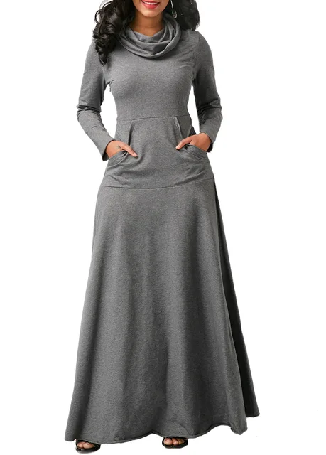 Cotton Turtle Scarf Neck Dress Tall 