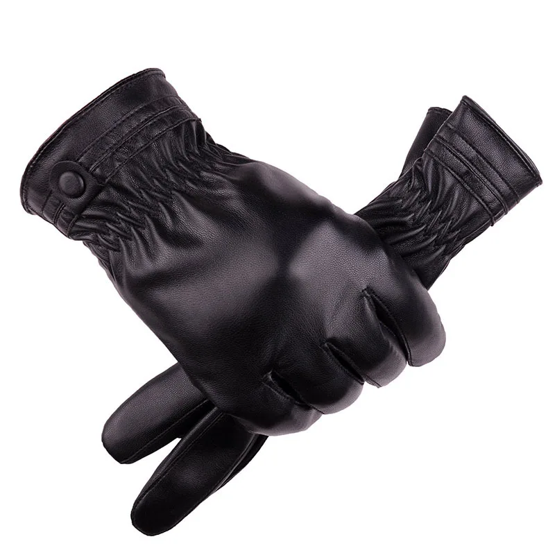 Мужские перчатки для сенсорного экрана, осенние и зимние деловые мужские перчатки для вождения, утолщенные и теплые плюшевые перчатки для верховой езды