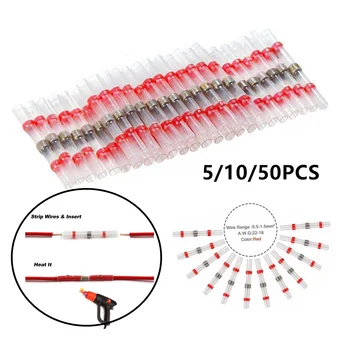 

10/20/50PCS Heat Shrink Soldering Seal Sleeve Terminals Insulated Waterproof Butt Electrical Wire Connectors Soldered Terminals