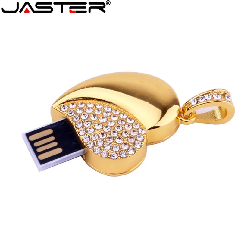 USB флеш накопитель JASTER в форме сердца 4/8/16/32/64 ГБ|u disk|crystal heart usbheart usb |