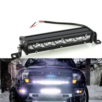

1Pc 7 Inch LED Light Bar For Offroad Driving 4WD Auto Vehicles 12V 18W 6000K White Single Slim Work Lights