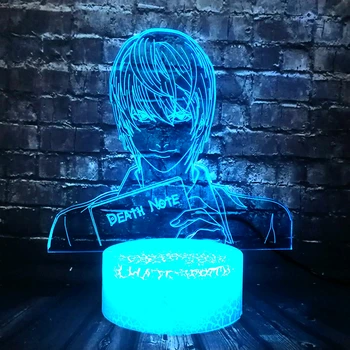 

Japan Anime Death Note Cool Figure Yagami Mood Light Cartoon Table 7 Color USB Crack Base RGB Change Lamp Holiday Friend Toy