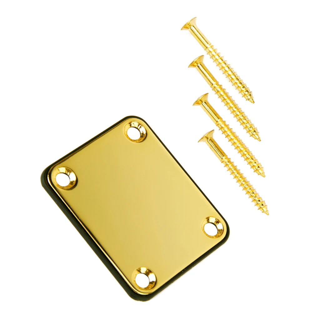 Gold Electric Guitars 4 Bolt NECK BACK PLATE+SCREWS For  Guitar