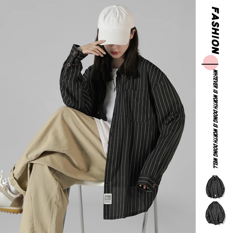 

Loose Top Blouse and Striped Shirts for Womens Fall Clothing Plus Size Women Button Up Blouse Vintage Turn Down Collar Shirts