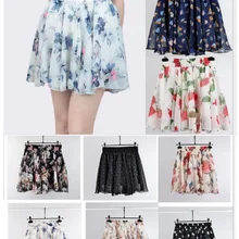 30 шт./лот! Летняя юбка ретро пляжная шифоновая юбка с принтом юбка богемная