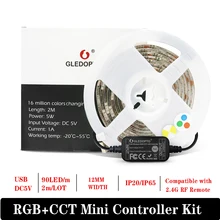 Zigbee WiFi RGB+CCT LED Strip Lights Smart Home Mini Controller Kit Suitable For TV Background Kitchen Bedroom Corridor