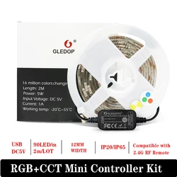 Zigbee WiFi RGB+CCT LED Strip Lights Smart Home Mini Controller Kit Suitable For TV Background Kitchen Bedroom Corridor