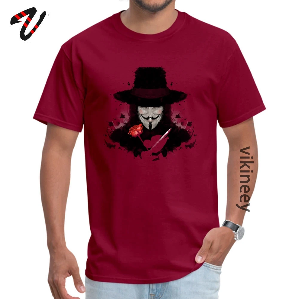 Ink_for_Vendetta_ Tops Shirts Special Crewneck Casual Short Sleeve 100% Cotton Fabric Men T-Shirt Summer Tops Shirts Ink_for_Vendetta_1148 maroon